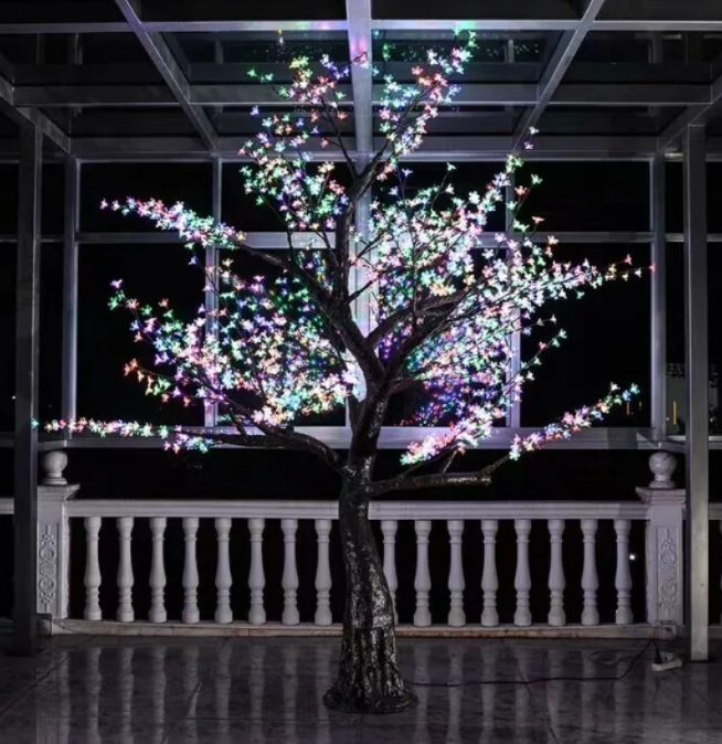 Светодиодное дерево Сакура 1,5 м, 240 LED с керамическим стволом (мульти) с режимами свечения
