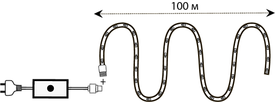 Светодиодный дюралайт трехжильный 100 метров 32LED на 1м, круглый 13 мм (холодный белый) чейзинг