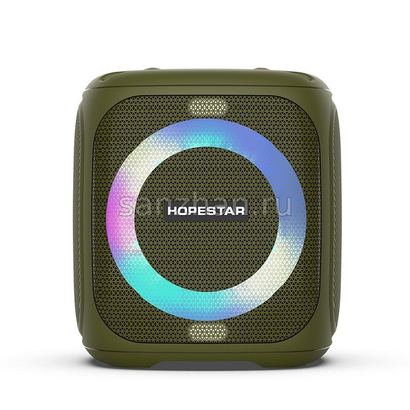 Портативная колонка караоке Hopestar Party 100 с микрофоном (50 Вт) зеленая