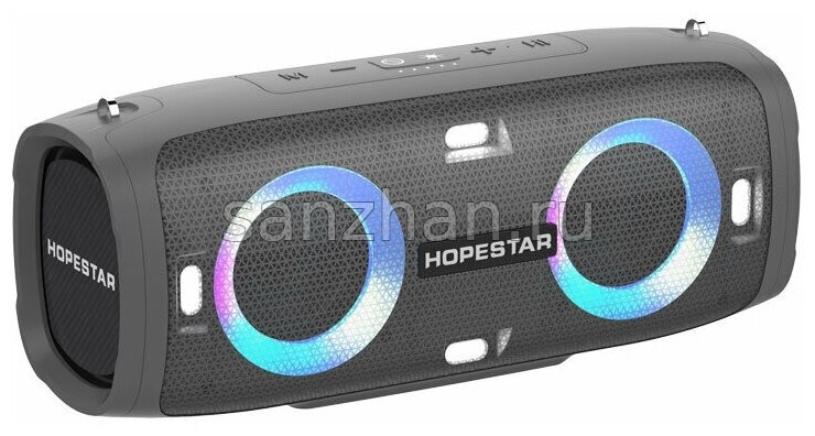 Портативная колонка Hopestar A6 Party со светомузыкой (Bluetooth, MP3, AUX, Mic, USB) + Power bank