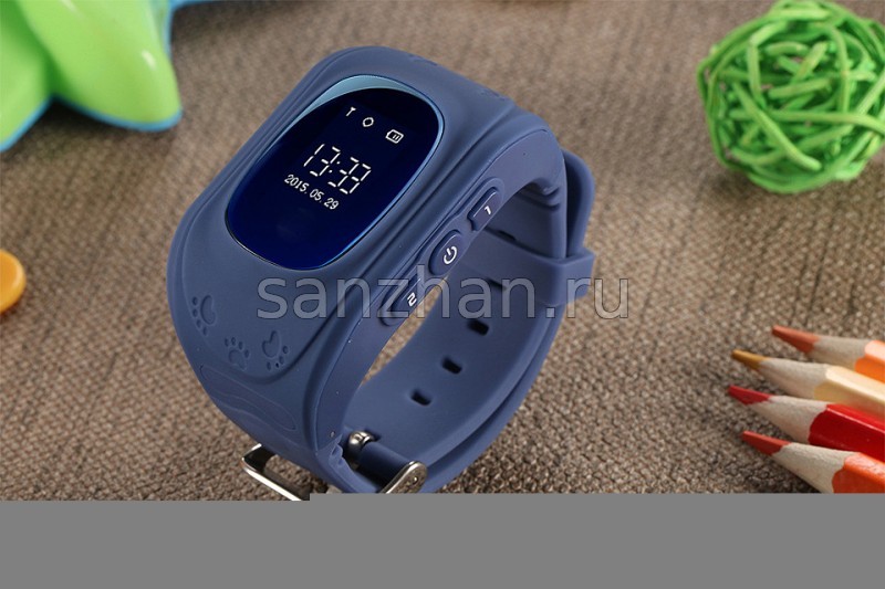 Детские часы с GPS трекером и SIM картой Smart Baby Watch Q50 (Синие)