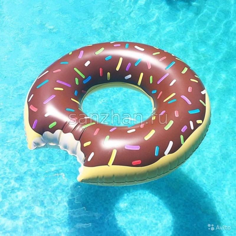 Надувной круг для плавания  "Шоколадный пончик"  120 см