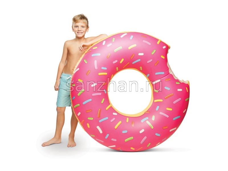 Надувной круг для плавания  "Розовый пончик"  120 см