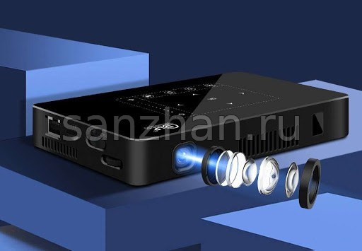Мини-проектор DLP P10 2+16 Гб  2000 Люмен с пультом (Android / Wifi / Bluetooth / АКБ / HDMI / USB / TF)