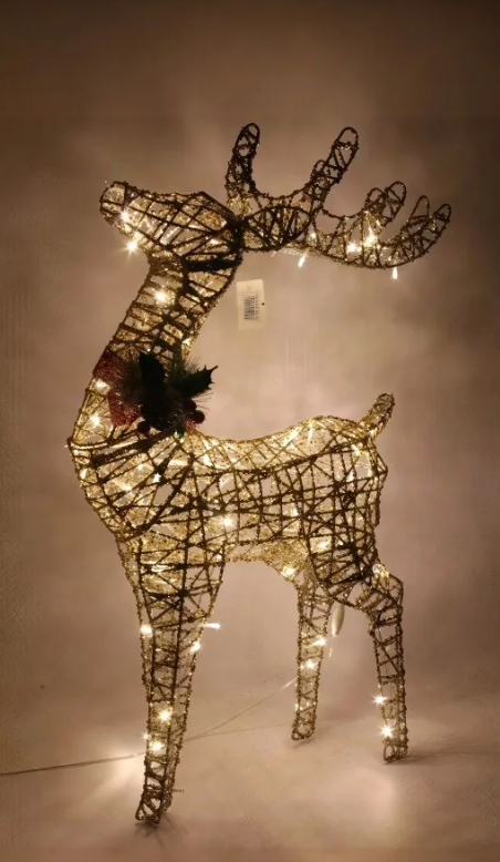 Новогодняя уличная фигура "Олень" светящийся 80 см (золотой)