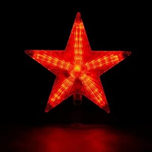 Верхушка на елку 15 см "Красная звезда" светодиодная