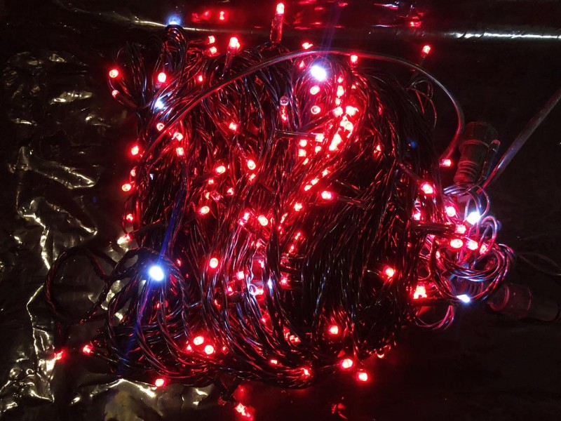 Гирлянда уличная светодиодная нить 50 метров ,500 LED 220V (красная с мерцанием)