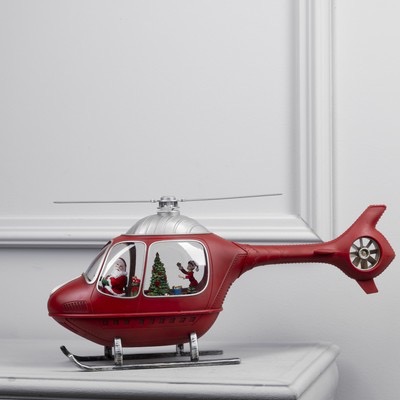 Новогодний светильник «Вертолёт» 48×22×12 см, USB, с эффектом снегопада