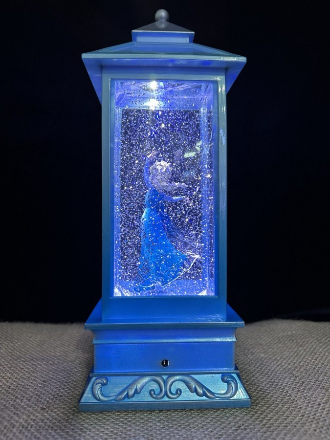 Светильник новогодний музыкальный "Эльза" 27х10 см с гелем и блестками внутри