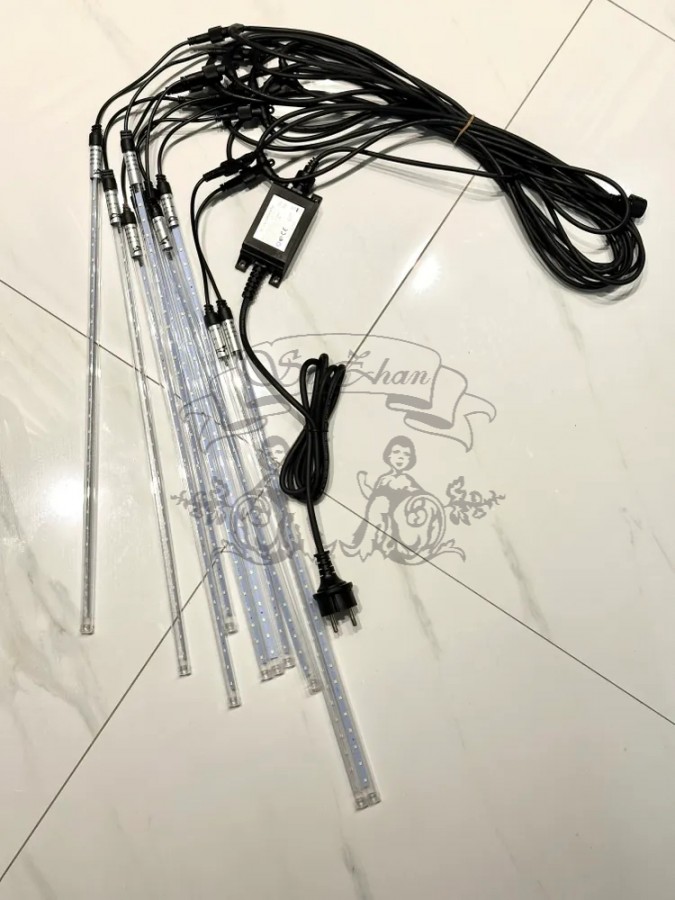 Гирлянда уличная Тающие сосульки 12V комплект 10 шт х 50 см IP68, 540 LED 10 метров белый свет с соединением