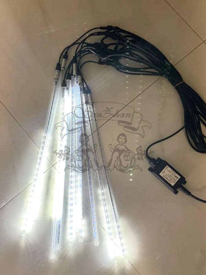 Гирлянда уличная Тающие сосульки 12V комплект 10 шт х 50 см IP68, 540 LED 10 метров белый свет с соединением