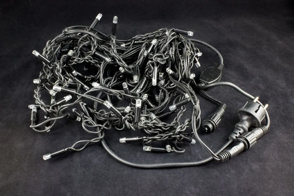 Гирлянда Бахрома уличная 3 метра IP65 120 LED мерцающая (Белый холодный) черный провод