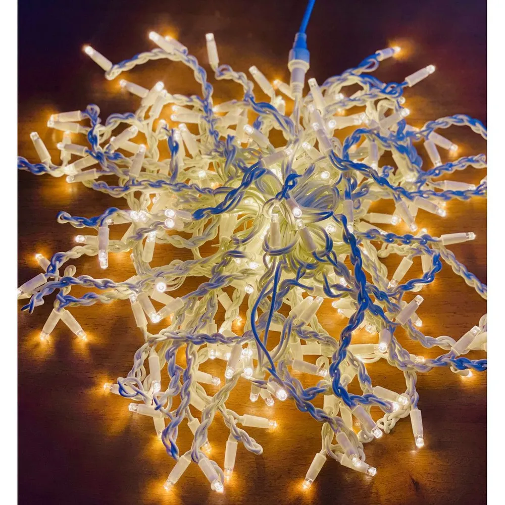 Гирлянда Бахрома уличная 3 метра IP65 120 LED мерцающая (Белый теплый) белый провод