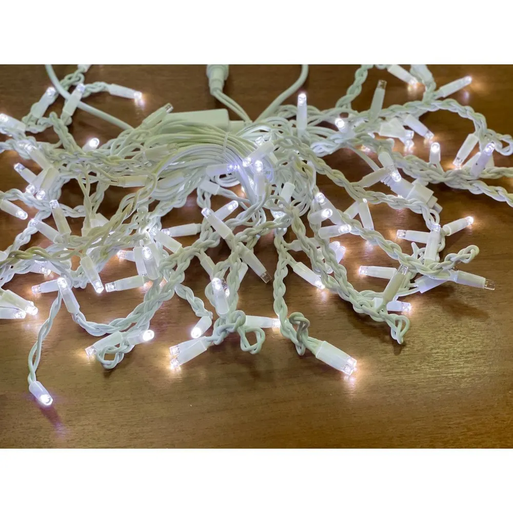 Гирлянда Бахрома уличная 3 метра IP65 120 LED мерцающая (Холодный белый) белый провод