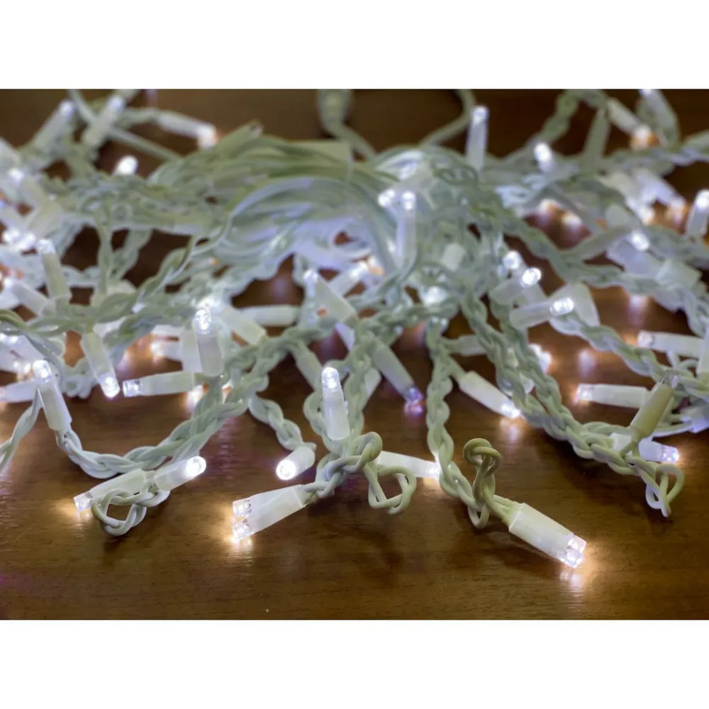 Гирлянда Бахрома уличная 3 метра IP65 120 LED мерцающая (Холодный белый) белый провод