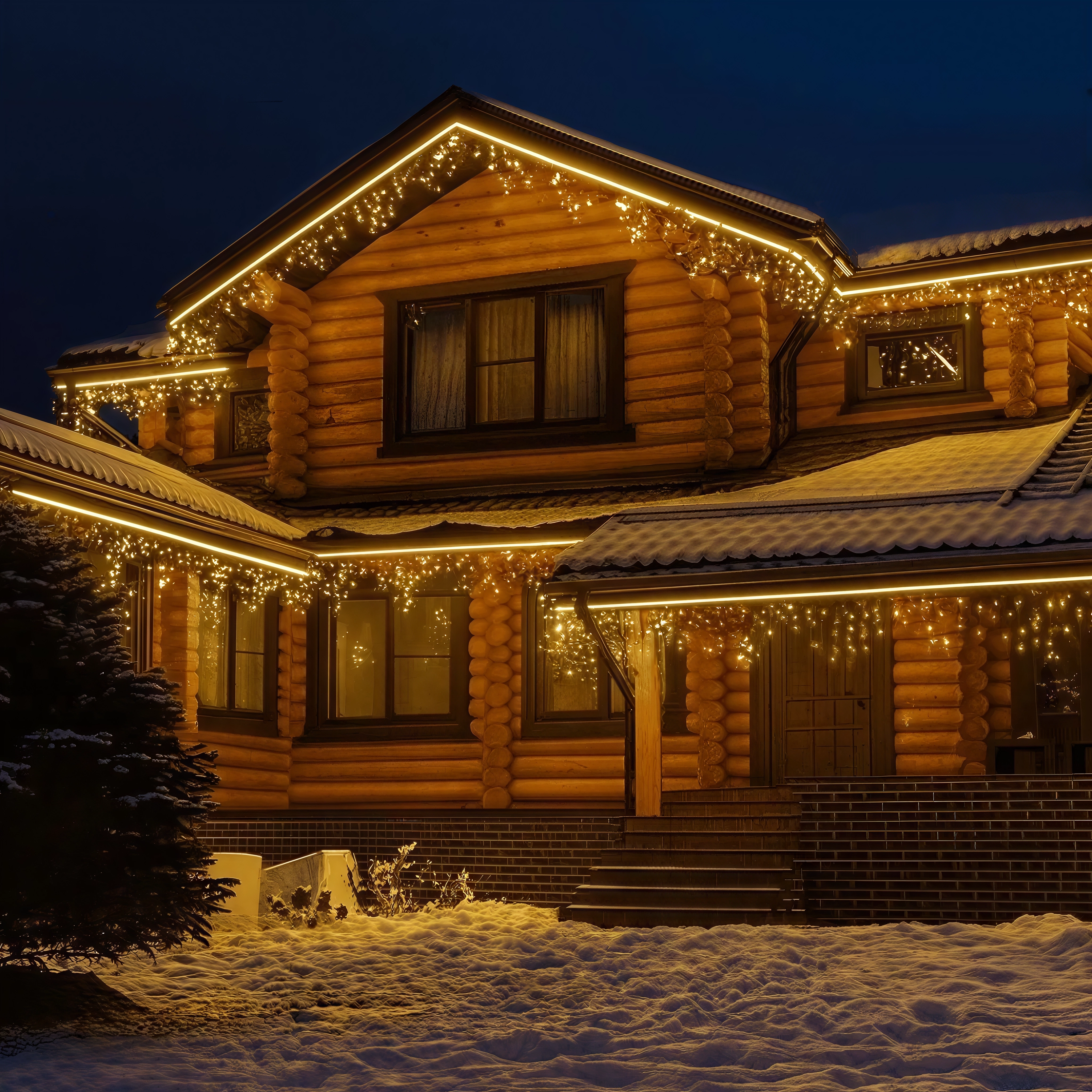 Гирлянда Бахрома уличная 30 метров IP65, 1200 LED с мерцанием (Белый теплый) белый провод