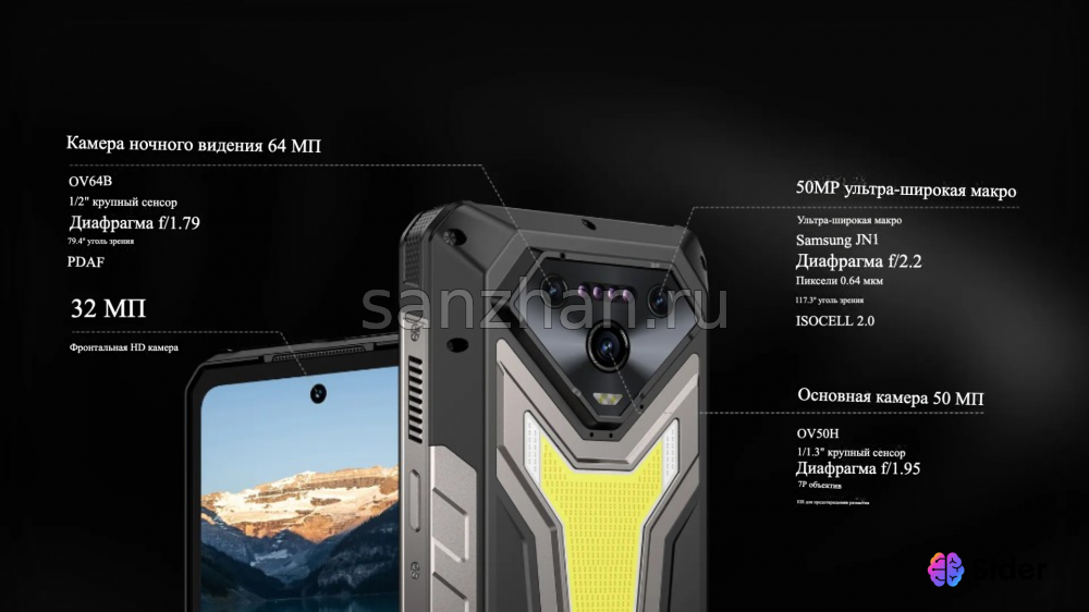 Смартфон Ulefone Armor 34 Pro Plus 16/512Gb с встроенным проектором